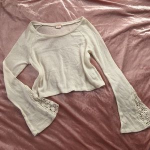 The Hanger cropped bell-sleeved light sweatershirt